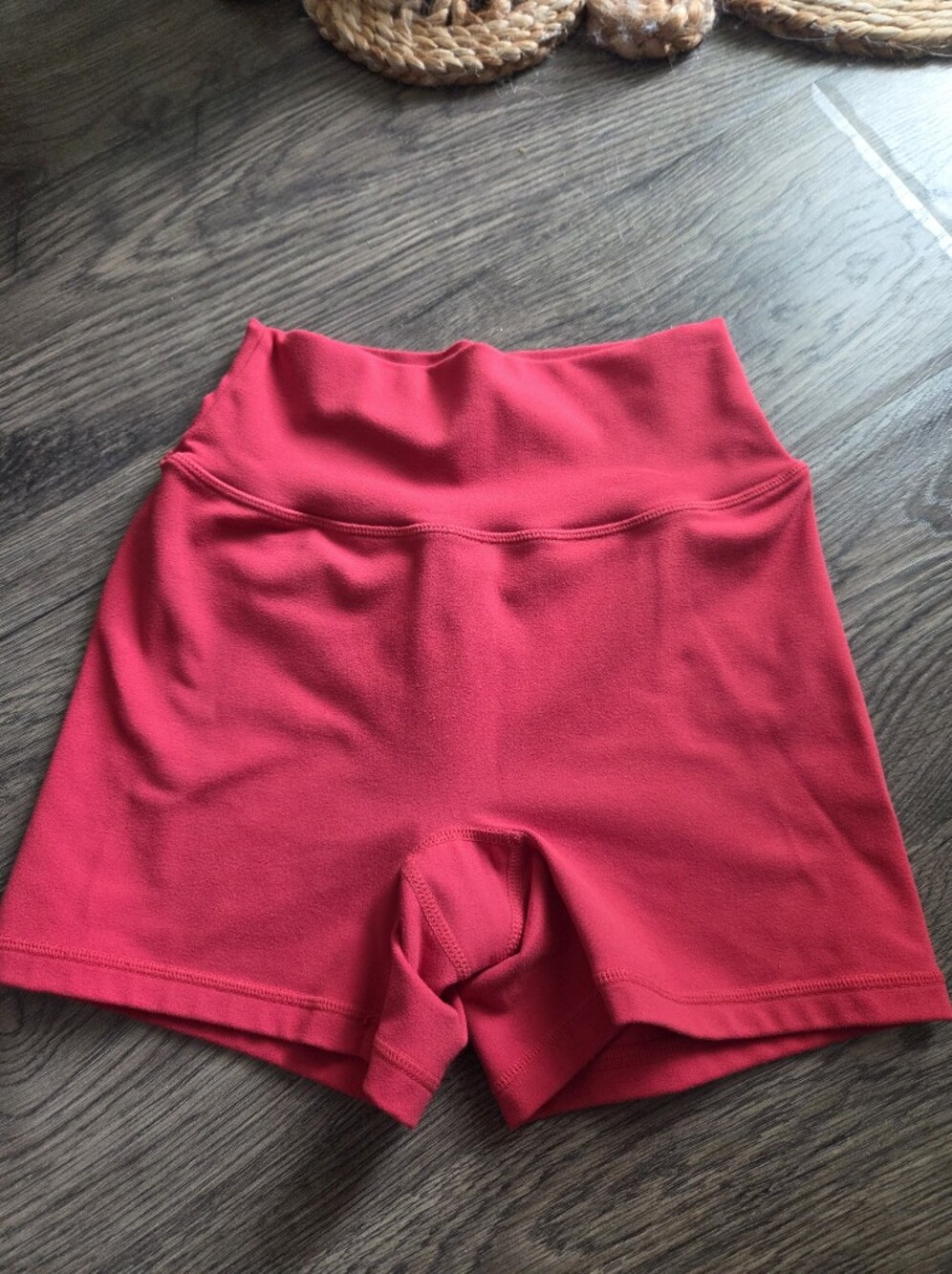 P'tula Bright Red High-Waist 4" Shorts